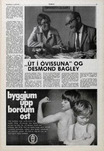 Desmond Bagley Icelandic media article from Timinn 15th April 1973.