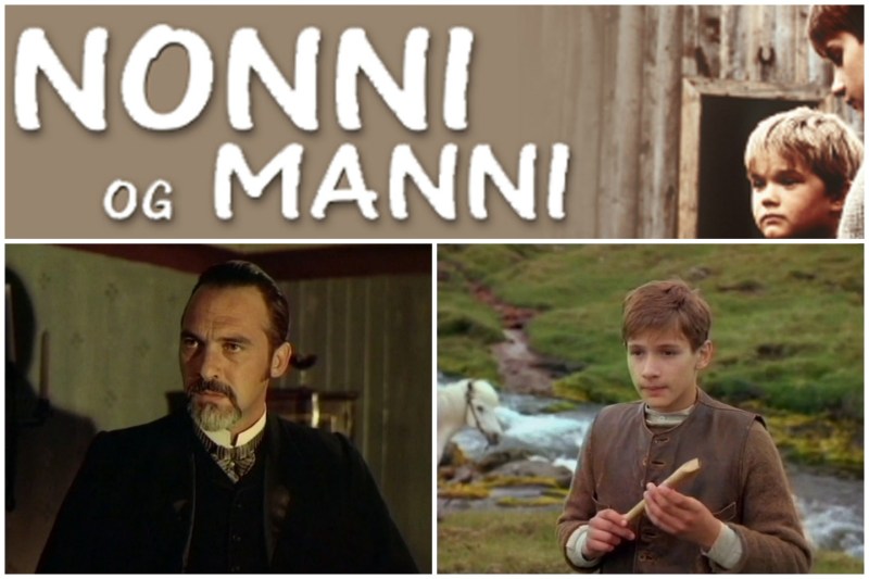 Stuart Wilson and Gardar Thor Cortes in Nonni og Manni 1988.