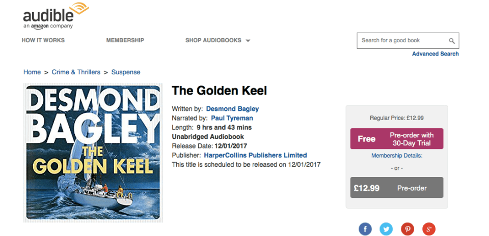 Desmond Bagley - The Golden Keel - Audio Book