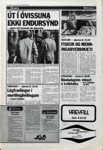 Desmond Bagley Running Blind Icelandic media article from Dagbladid 25th January 1980.