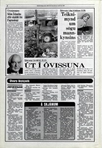 Desmond Bagley Running Blind Icelandic media article from Morgunbladid 23rd January 1980.