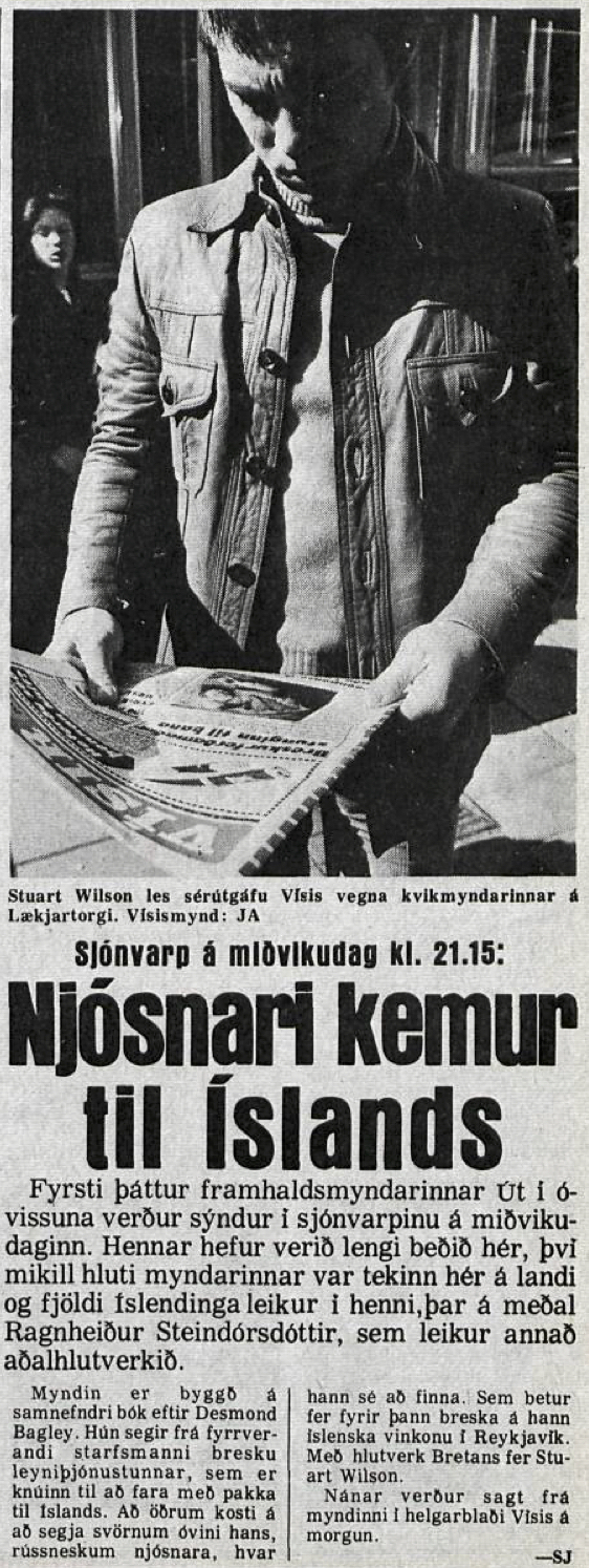 Desmond Bagley Running Blind Icelandic media article from Visir 18th January 1980.