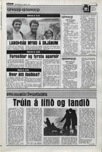 Desmond Bagley Running Blind Icelandic media article from Visir 23rd January 1980.
