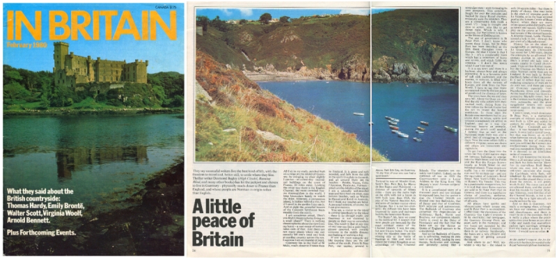 Desmond Bagley - 'A little peace of Britain' published February 1980 'In Britain' magazine. Courtesy & © The Chelsea Magazine Company Ltd.
