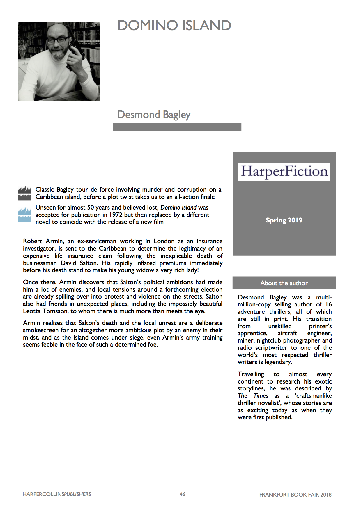 Desmond Bagley Domino Island © HarperCollins Publishers.