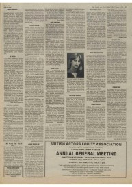 Article on Ragnheidur Stendorsdottir taking on role in BBC Scotland's adaptation of Desmond Bagley's novel Running Blind - The Stage and Television Today 1st June 1978.