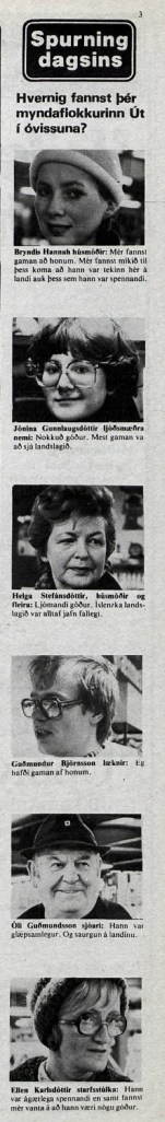 Desmond Bagley Running Blind Icelandic media article from Dagbladid 8th February 1980.