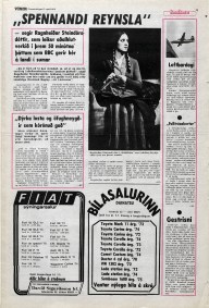 Icelandic media article from April 1978 about Ragnheidur Steindorsdottir and her role in the BBC Scotland adaptation of Desmond Bagley's novel Running Blind.